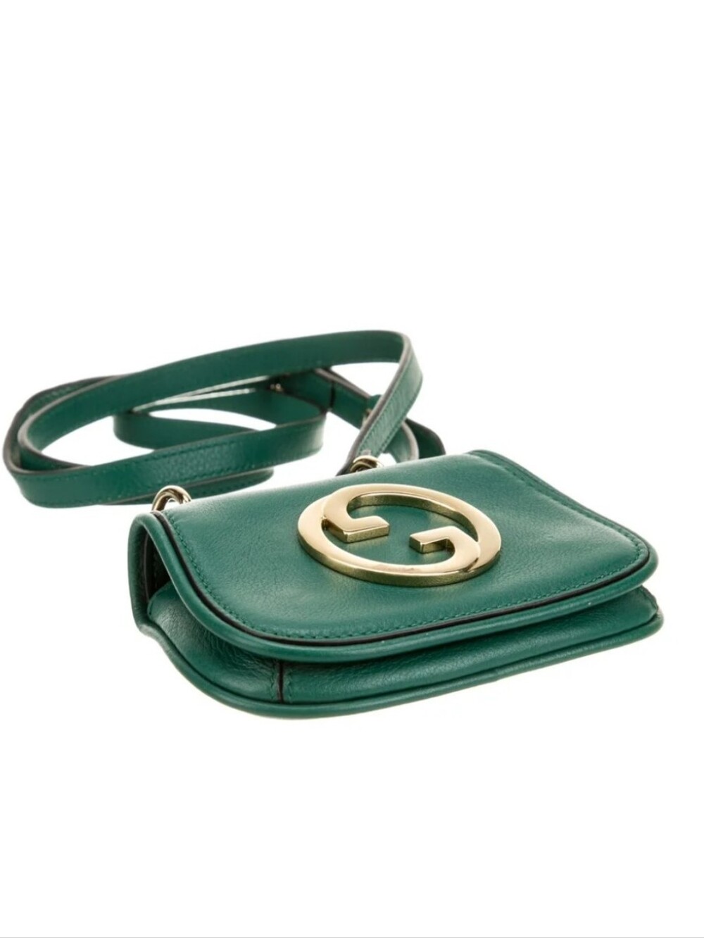 Gucci Blondie Interlocking G Green Mini Leather Crossbody Shoulder Bag - Picture 4 of 16
